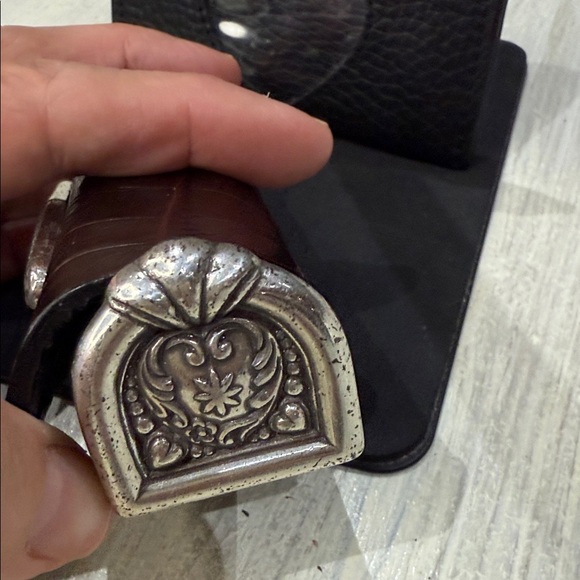 Brighton Crocodile Black and Brown Leather Card Holder Lipstick Case Set - Picture 2 of 8